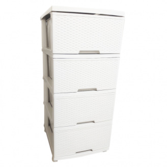 Комод Пластиковый Алеана Ротанг Белая роза