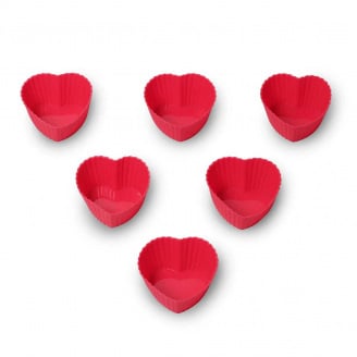 Набор силиконовых форм для выпечки мафиннов Сердце d-7 х 7 х 3 см Kamille КМ-7709