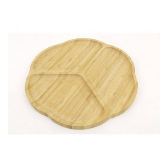 Менажниця бамбукова кругла на 3 відділення A-PLUS ВТ-336