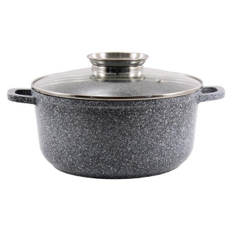 Каструля алюмінієва із мармуровим покриттям зі скляною кришкою Zauberg ZB-0316-SN