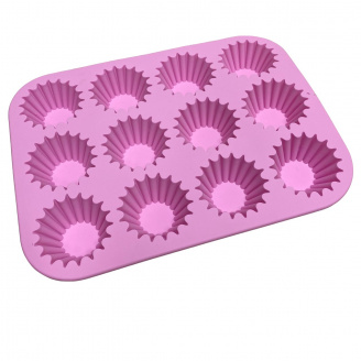 Форма для выпекания кексов силиконовая 31х23,5х2,5 см A-PLUS 1968 розовый