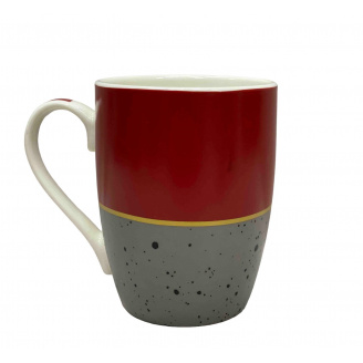 Чашка порцелянова 340 мл Мармур S&T 2091-16 червоно-сірий