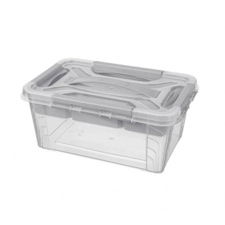 Органайзер універсальний з вкладом Аптечка 10 л Полимербыт ПБ-638/666-10-2 прозорий із світло-сірим