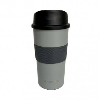 Термокружка из нержавеющей стали с TPR вставкой 480 мл Kamile KM-2151А серый