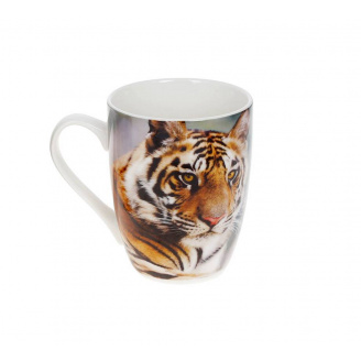 Кружка порцелянова Тигр на полюванні BonaDi 380 мл у коробці K014/2