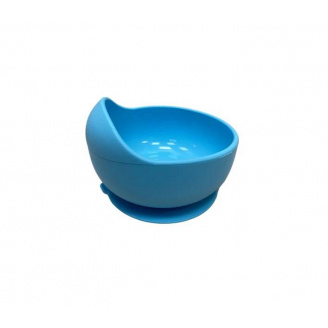 Дитяча силіконова тарілка на присосці Stenson MA-4910 блакитний