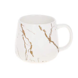 Кухоль порцеляновий 450 мл Мармурова розкіш білий BonaDi 805-712