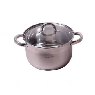 Каструля із нержавіючої сталі 5,1л зі скляною кришкою Kamille Classic KM-5622S