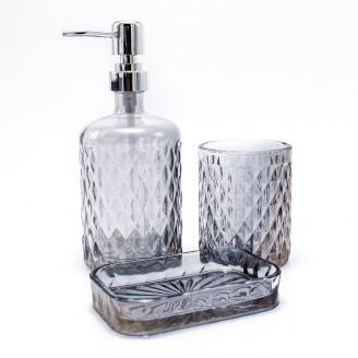 Набір аксесуарів для ванної кімнати скляний 