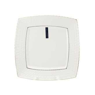 Тарілка фарфорова біла обідня 25 см квадратна Снігова королева Interos 