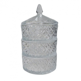 Цукерниця з кришкою скляна 13х23 см OLens O102-287