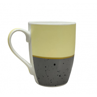 Чашка фарфоровая 340 мл Мрамор S&T 2091-16 желто-серый