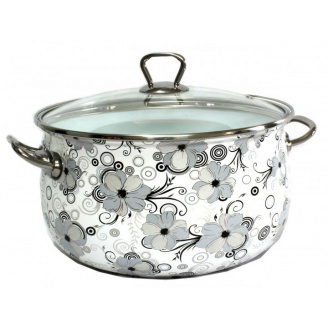 Каструля емальована 5.7 л. Мереживо d-24 см Interos 1279 (63804)