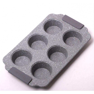 Форма для випікання мафінів Kamille 30 х 18 х 3 см Сірий мармур КМ-6038