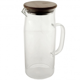 Глечик скляний з кришкою 1000 мл Арроу-бамбо OLens 102-720