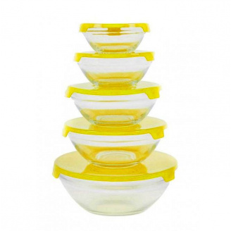 Набор стеклянных емкостей для хранения с крышками 5 шт A-PLUS 0120