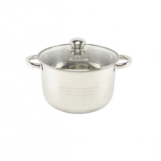 Каструля з нержавіючої сталі 6.5 л зі скляною кришкою A-PLUS 2169