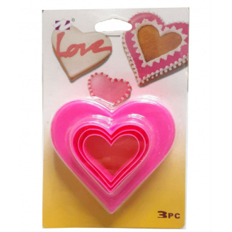 Вирубки для печива двосторонні Серце 3 штуки