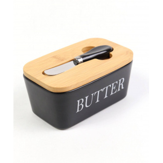 Маслянка керамічна з ножем матова 