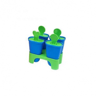 Форма для морозива з підставкою 4 шт синя із зеленим Stenson R21144