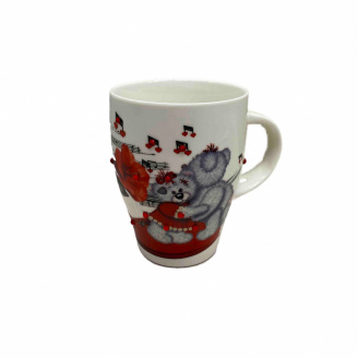 Кружка с ложкой со стразами 300 мл S&T 2064-6