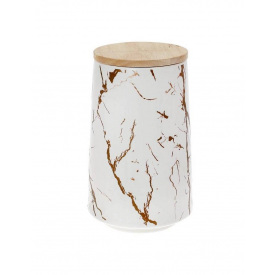 Банку порцелянова з бамбуковою кришкою 1000 мл біла Bona Di 805-709