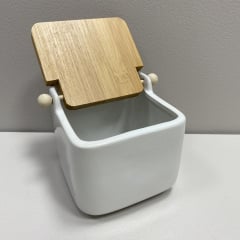 Сахарница керамическая с крышкой 840 мл 14х12х11 см Ardesto Midori AR0907W Каменец-Подольский