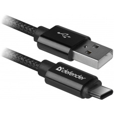 Фото - Кабель Defender USB09-03T PRO USB2.0, AM-Type-C Black, 1m (87814) (6499809) Кабель Defender USB09-03T PRO USB2.0, AM-Type-C Black, 1m (87814) (6499809)