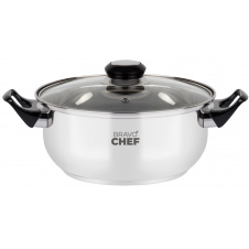 Кастрюля BRAVO CHEF 18 см 1.6 л с бакелитовыми ручками (6811077)