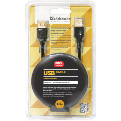 Кабель Defender USB02-06PRO USB2.0 AM-AF 1.8 м Черный (87429) (6103797) Запорожье