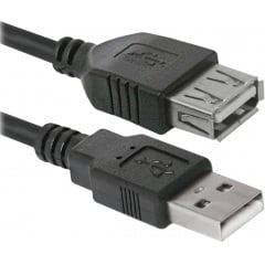 Кабель Defender USB02-10 USB2.0 AM-AF 3 м Черный (87453) (6358276) Калуш