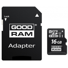Карта памяти GoodRam microSDHC 16GB Class 10 UHS I (M1AA-0160R12) + SD адаптер (6440798) Киев