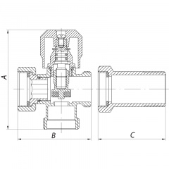 Кран триходовий 3/4x3/4x3/4 KOER KR.521 (KR0148) Чернігів