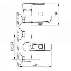 Змішувач для ванни Zerix Seo 181 (ZX2758) Ужгород