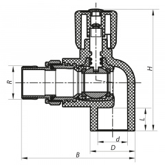 Кран радіаторний 20x1/2 кутовий PPR KOER K0157.PRO (KP0201) Херсон