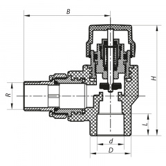 Кран термостатичний кутовий PPR 25x3/4 KOER K0150.PRO (KP0190) Харків