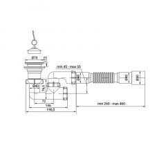 Сифон ZERIX SD-02 для душевого поддона с ревизией и выпуском (ZX4962) Киев