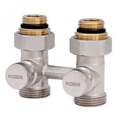 Вузол нижнього підключення радіатора прямий 3/4'' (комплект) KOER KR.1131 (KR2815) Суми