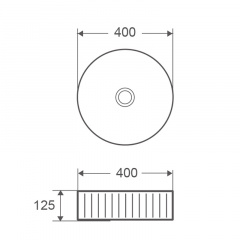 Умывальник накладной керамический Mixxus Premium Wave-0101 400x400x125mm (MP6491) Чернигов