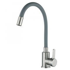 Змішувач для кухні із сірим гнучким виливом Mixxus FAN-011 Refl.Gray (нерж. сталь) (MI6106) Ізмаїл