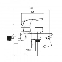 Змішувач для ванни з коротким виливом Koer KB-40008-01 (Колір хром) (KR3472) Первомайськ