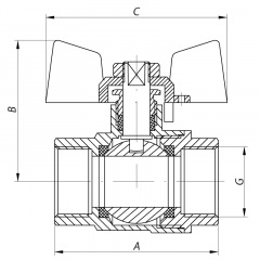 Кран шаровый KOER 3/4" ГГБ (KR.217.B) синий (KR2720) Сумы