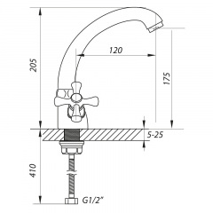 Змішувач для умивальника ZERIX TLC 722 (ZX0163) Київ