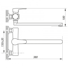 Змішувач для ванни Zerix PUD7 045 (ZX2791) Київ