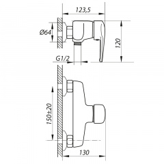 Змішувач для душу ZERIX GIT-A 181 (ZX0036) Київ