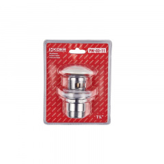 Донный клапан для умывальника с переливом Koer PW-03-11 1 1/4'' (кнопка) (KR3397) Хмельницкий