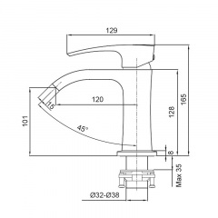 Змішувач для умивальника Koer KB-12007-05 (Колір чорний) (KR3443) Дніпро