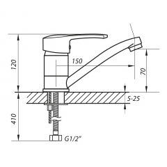 Змішувач для умивальника ZERIX PAN-B 279 (ZX0056) Харків