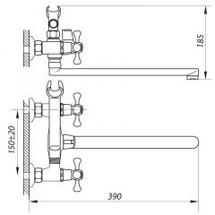 Змішувач для ванни ZERIX DML 827 (ZX2996) Київ