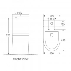 Унітаз-компакт Mixxus Premium Bevel-0401-T1 625x390x845mm система змиву TORNADO 1.0 (MP6473) Кропивницький